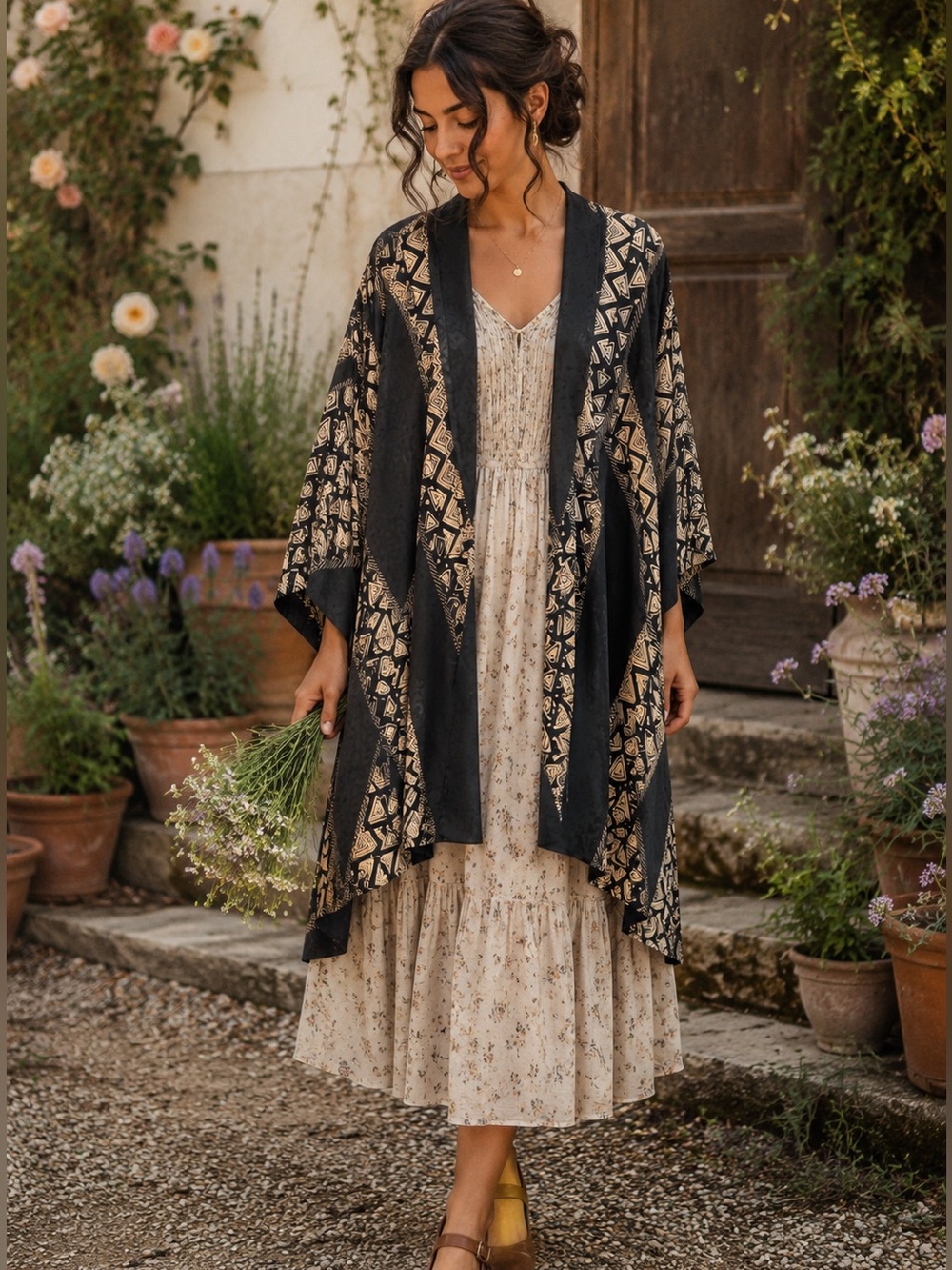 VTG SILK DEBORA KUCHME 80’s Kimono style Duster